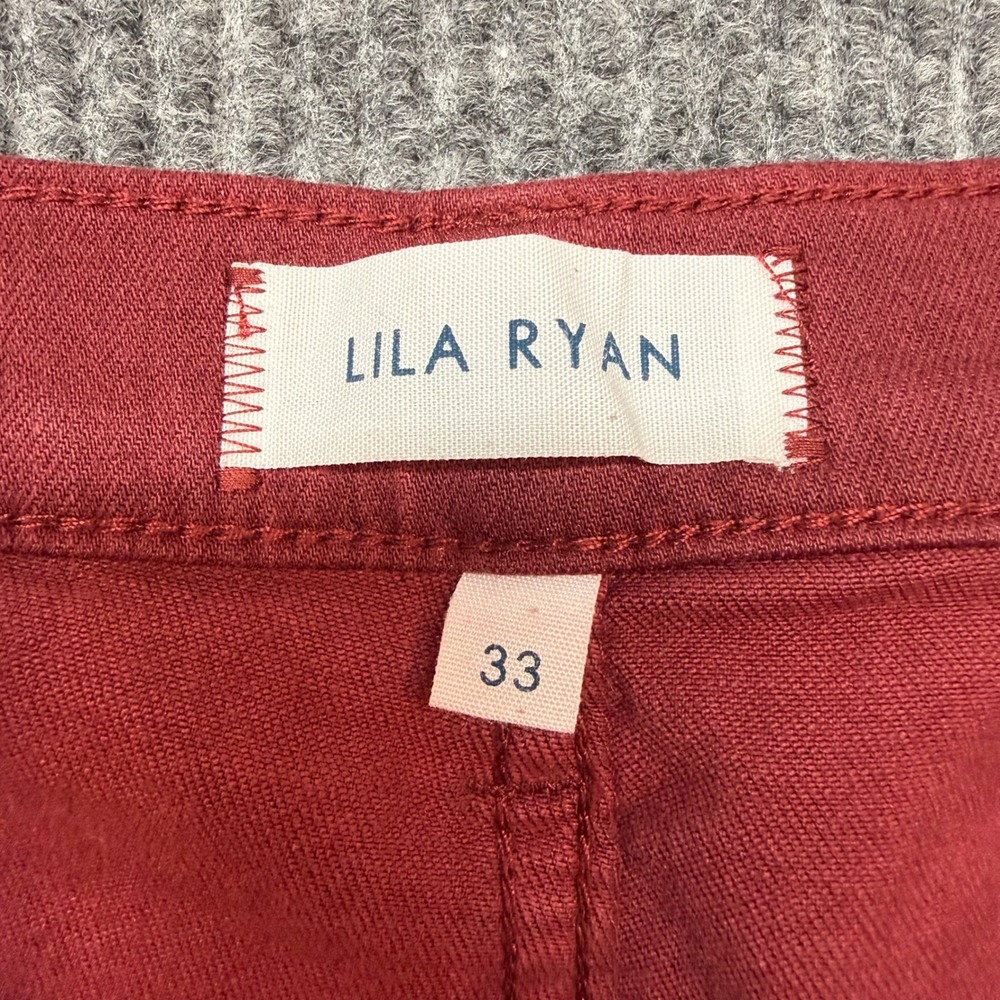 Lila Ryan Red Stretch Ankle Jeans Size 33 Slim Fit Casual Color‎ Pop Trendy - Picture 2 of 10